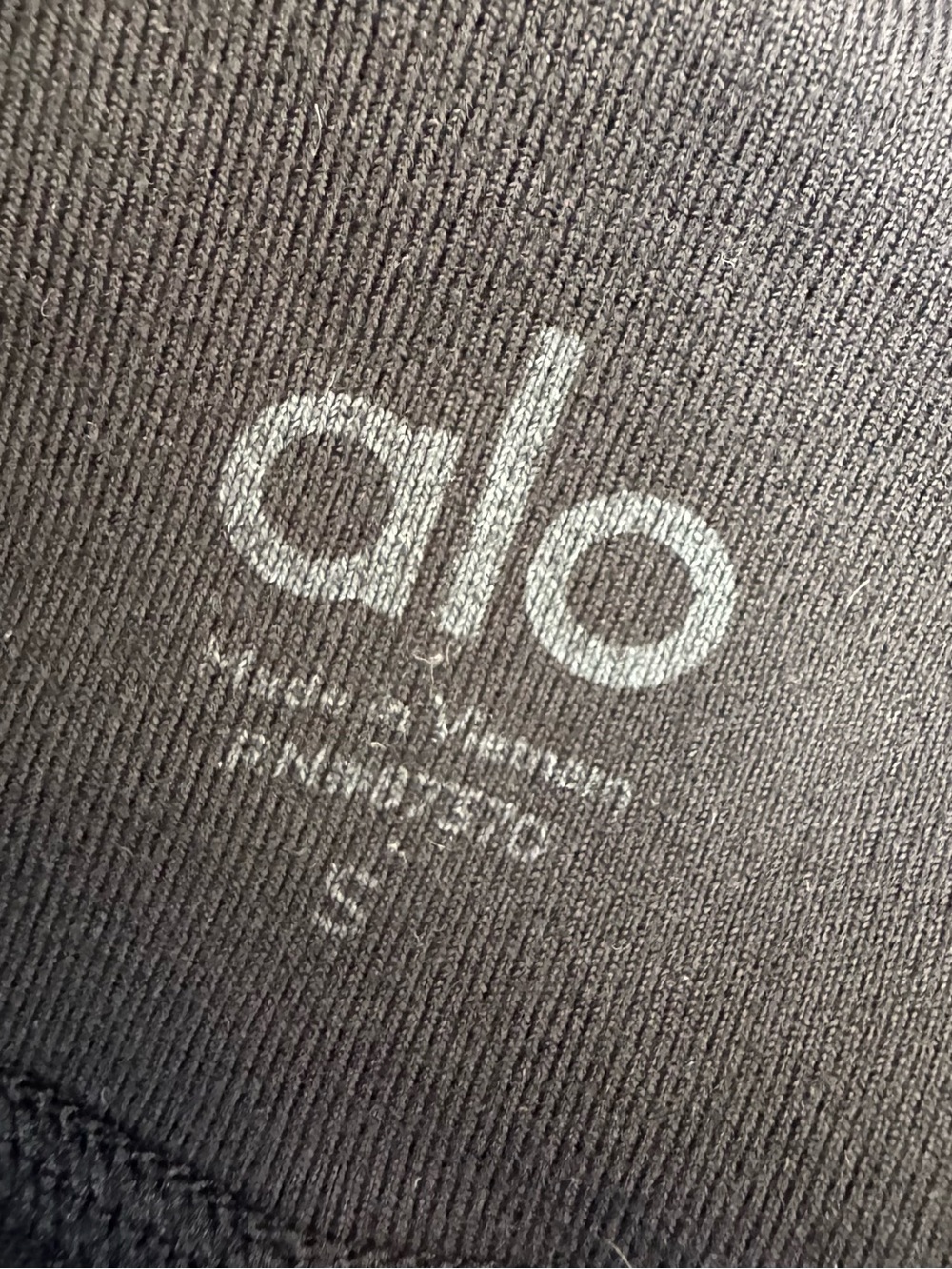 ALO Yoga Womes Black Leggings with White Stripes - Picture 4 of 4